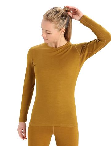 Dámské Jeden kus a sady Icebreaker Merino 260 Tech Long Sleeve Crewe Thermal Top Hnědé | CZ 1188BEXC
